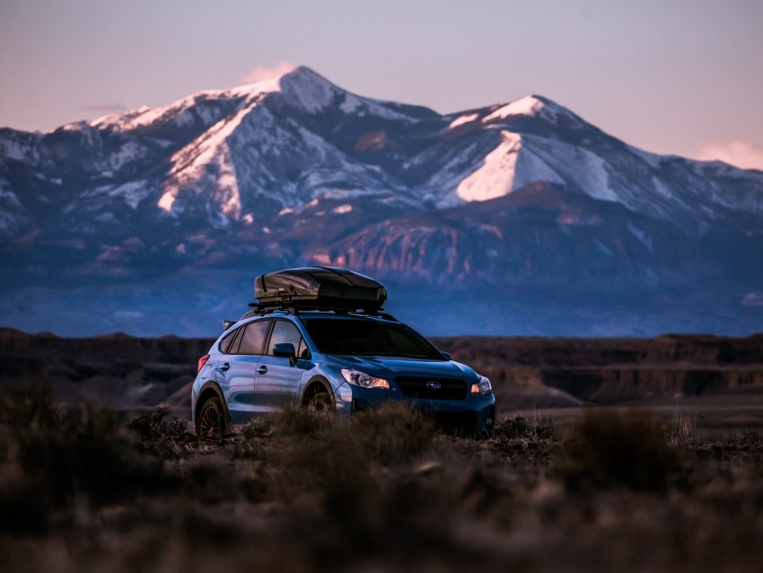 Subaru Outback Subaru Crossover Blue Trip Mountains Country Background