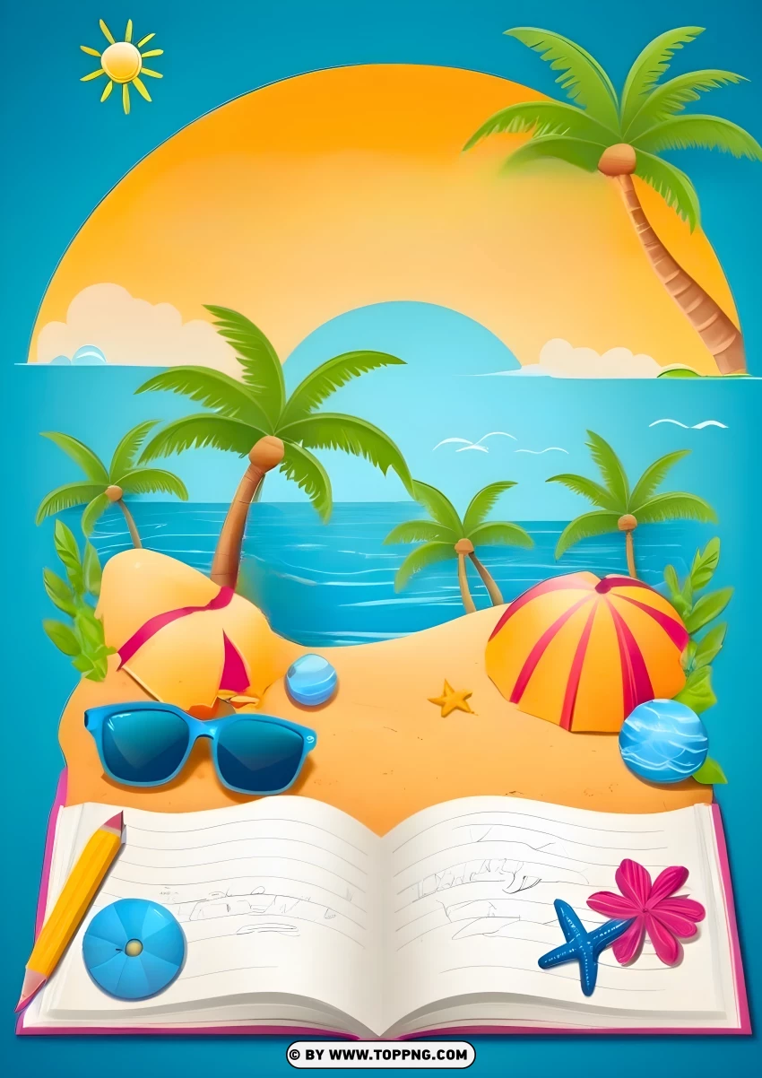 Summer Vibe , Homework , Cover,Activity , Education , Design , Holiday 