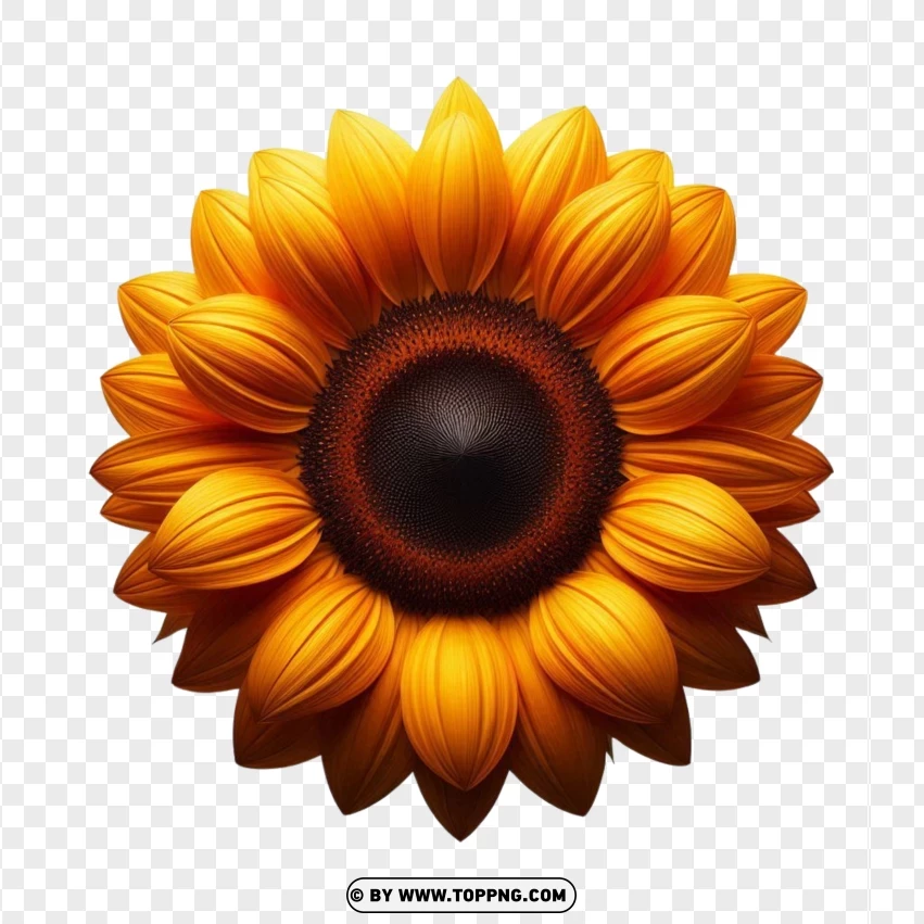 Vibrant 3d Sunflower Illustration PNG Transparent Background