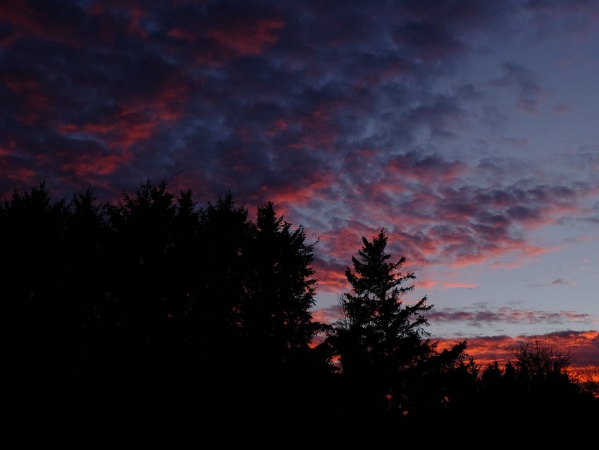 Sunset Clouds Night Dark Horizon Sky Background