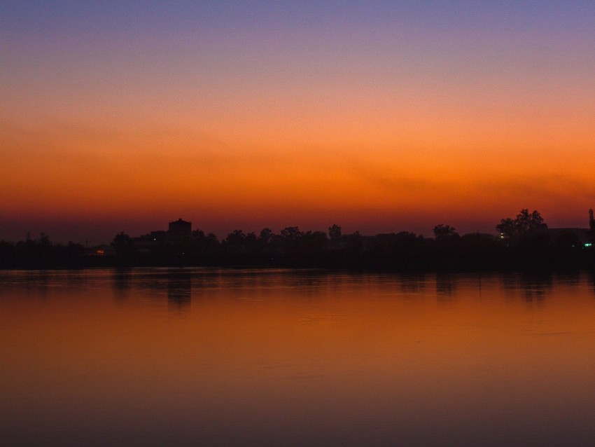 sunset, horizon, sky, water