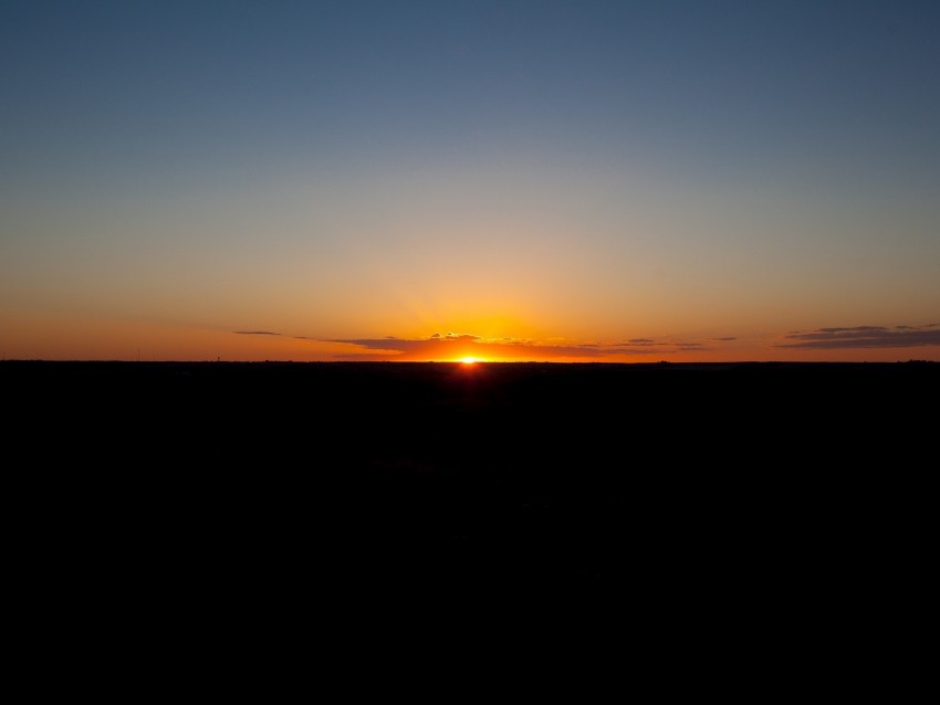 sunset, horizon, sun, sky, light