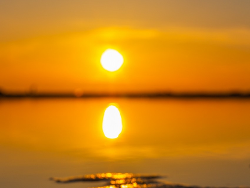 Sunset Sun Beach Sand Water Reflection Background