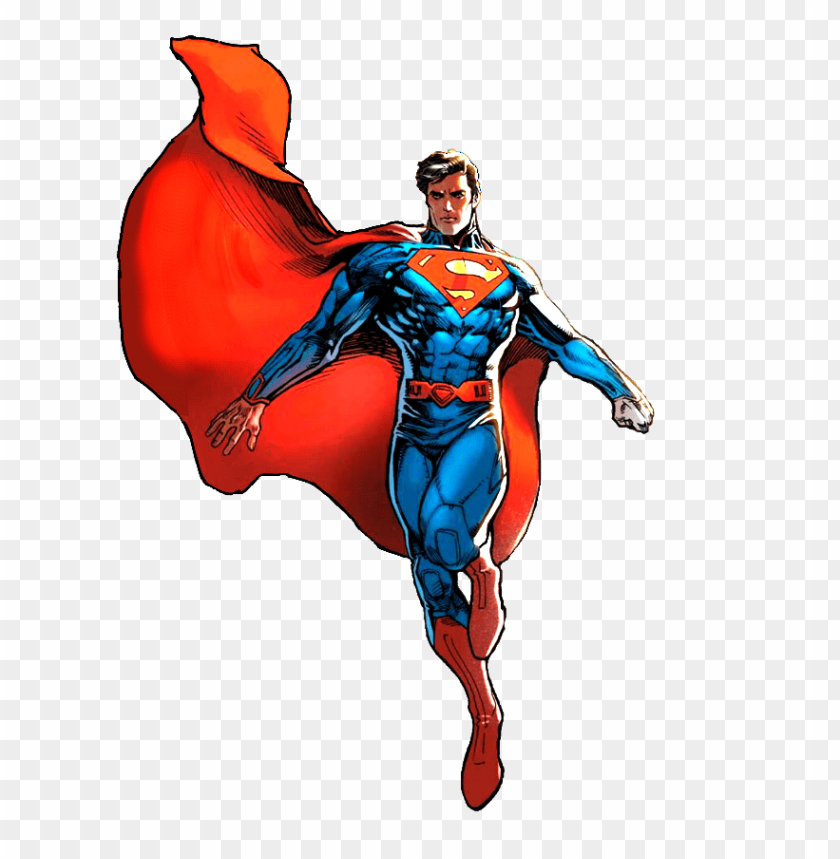 superhero, comic character, red cape, blue suit, action figure, flying pose, iconic symbol