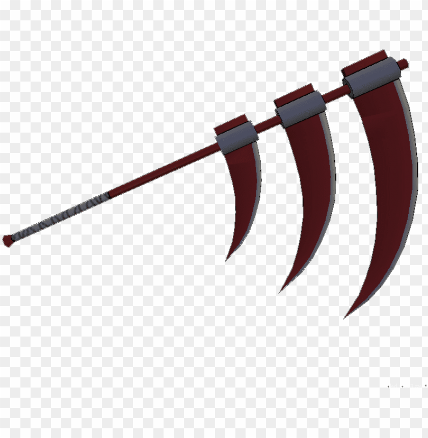 weapon, scythe, blade, red, metal, sharp, curved