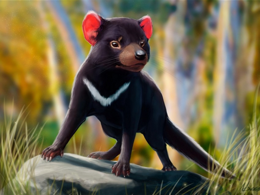 Tasmanian Devil Beast Animal Art Wildlife Background