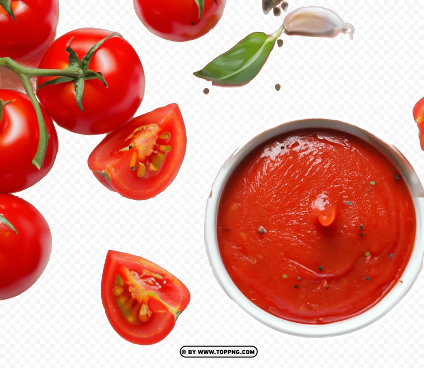 Tasty Fresh Tomato Sauce PNG Transparent Background