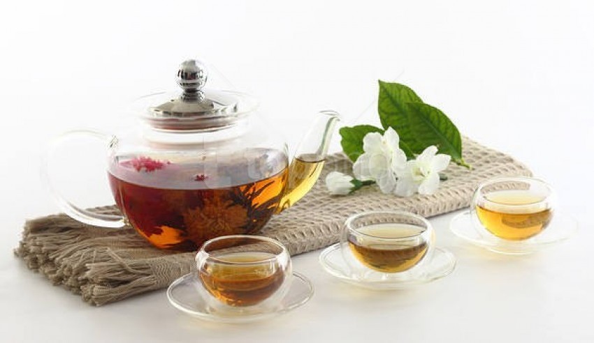 tea, teapot, herbal tea, floral tea, glass cups, tea leaves, nature