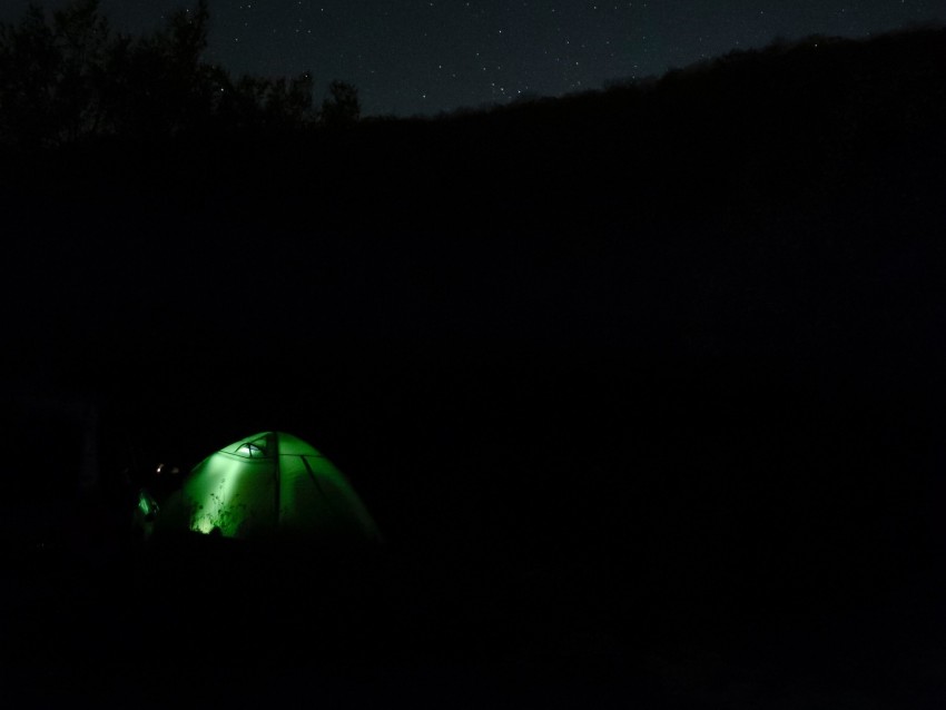 Tent Camping Night Starry Sky Darkness Background