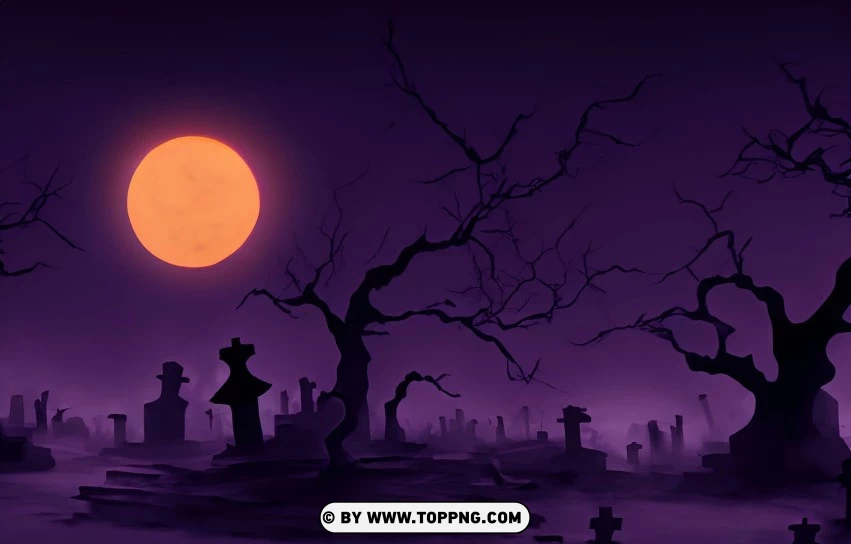 Terrifying Halloween Night View Concept Vector PNG Transparent Background