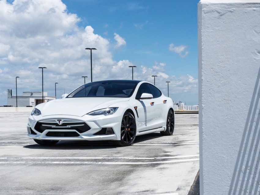 Tesla Model S Tesla White Luxury Background