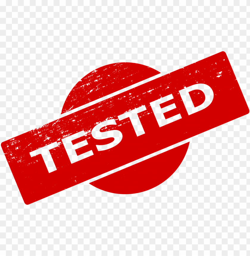 Red stamp with the word 'TESTED' over a circular desi PNG