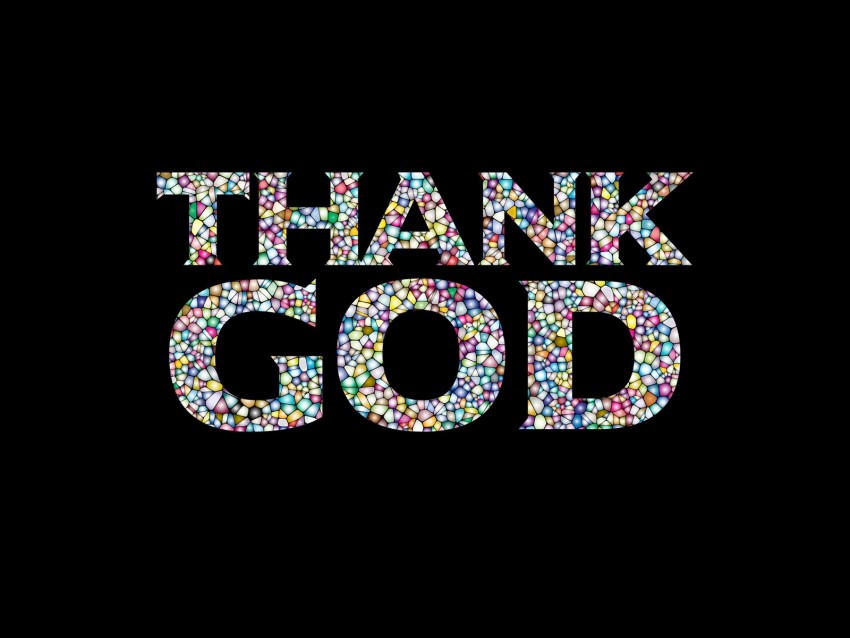 thank you, gratitude art, colorful typography, positive message, glass mosaic