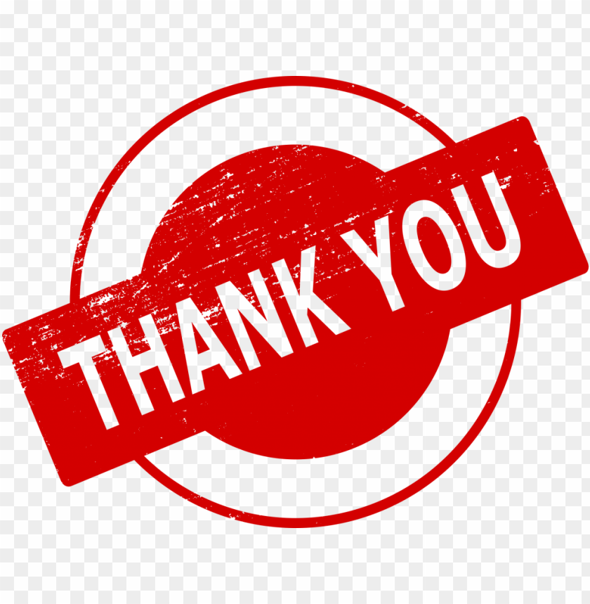 Red stamp with the words 'THANK YOU' in bold black letters PNG