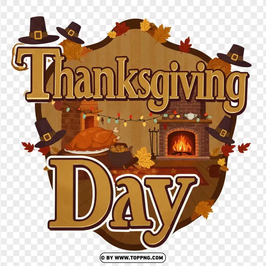 Thanksgiving Day With Cozy Autumn Design PNG Transparent Background