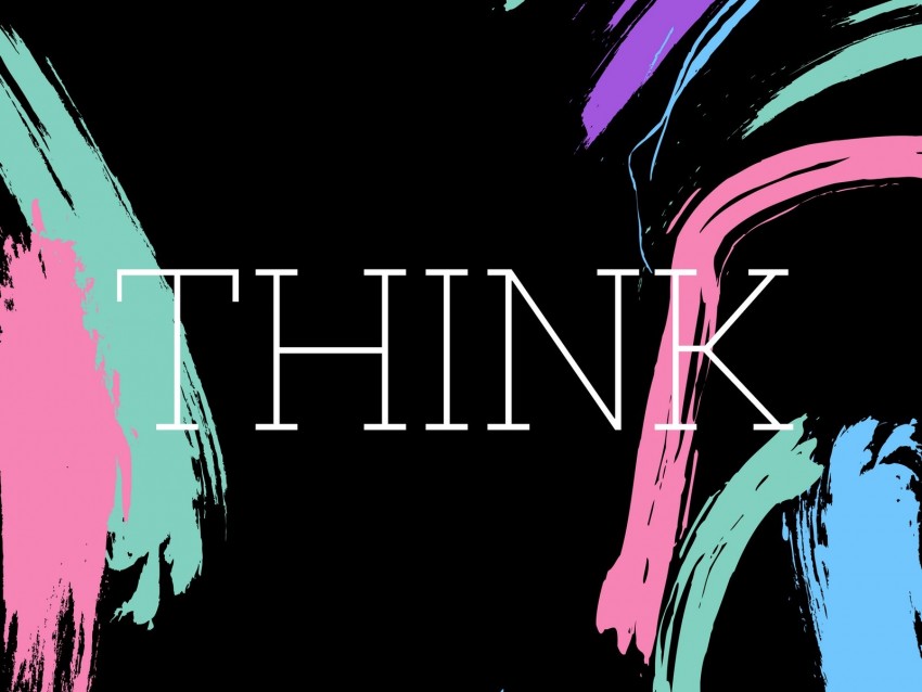 Think Thoughts Lines Stripes Inscription Background