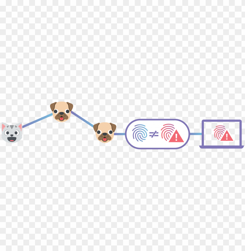 fingerprint network of devices cat dogs router laptop