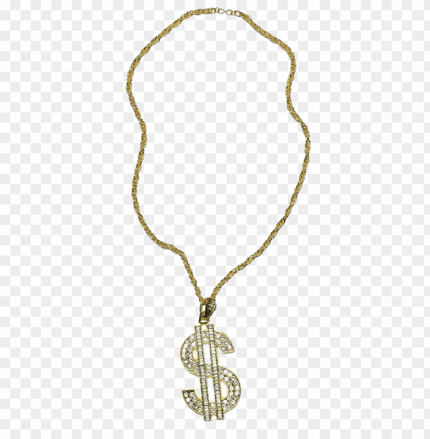 Thug Life Gold Chain Dollar Rocks PNG Transparent Background