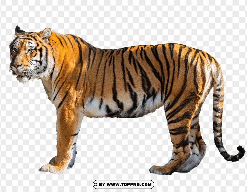 Realistic Bengal Tiger Portrait PNG Transparent Background