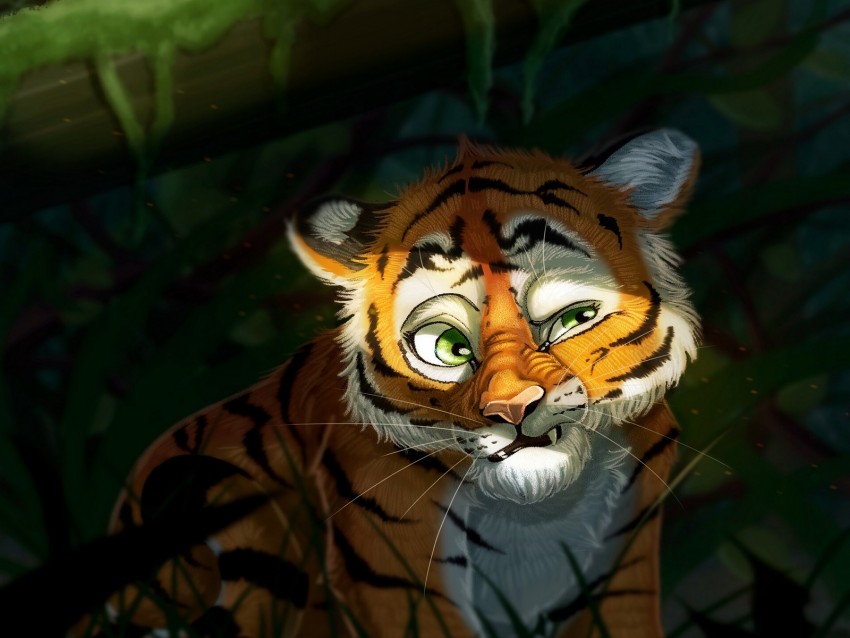 tiger cub, art, emotions, tiger