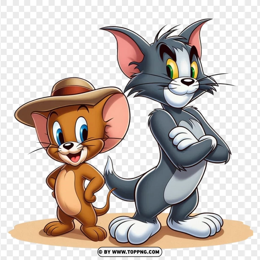 Tom And Jerry Dressed As Detectives PNG Transparent Background