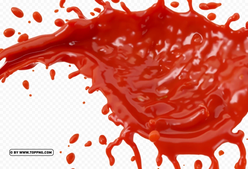 Tomato Sauce Splatter High Resolution PNG Transparent Background