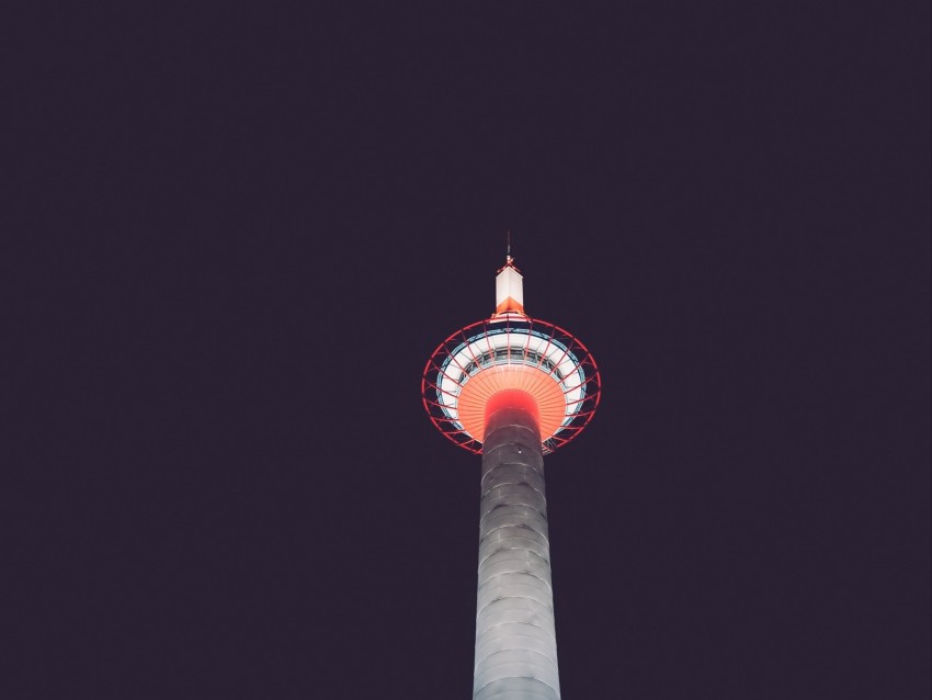 tower, building, architecture, backlight, night