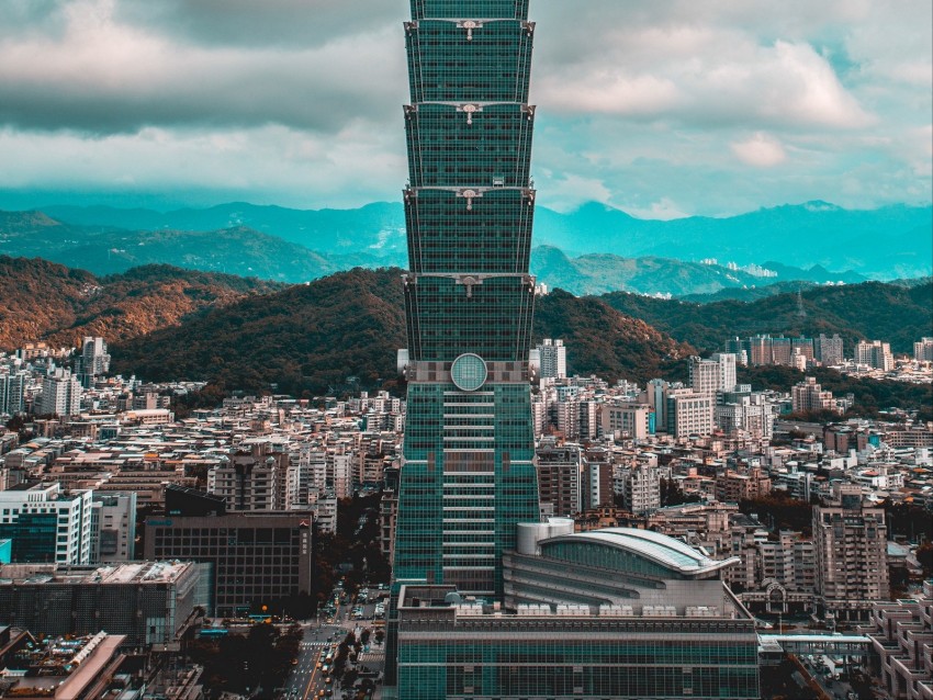 Tower Building Architecture City Taipei Taiwan Background