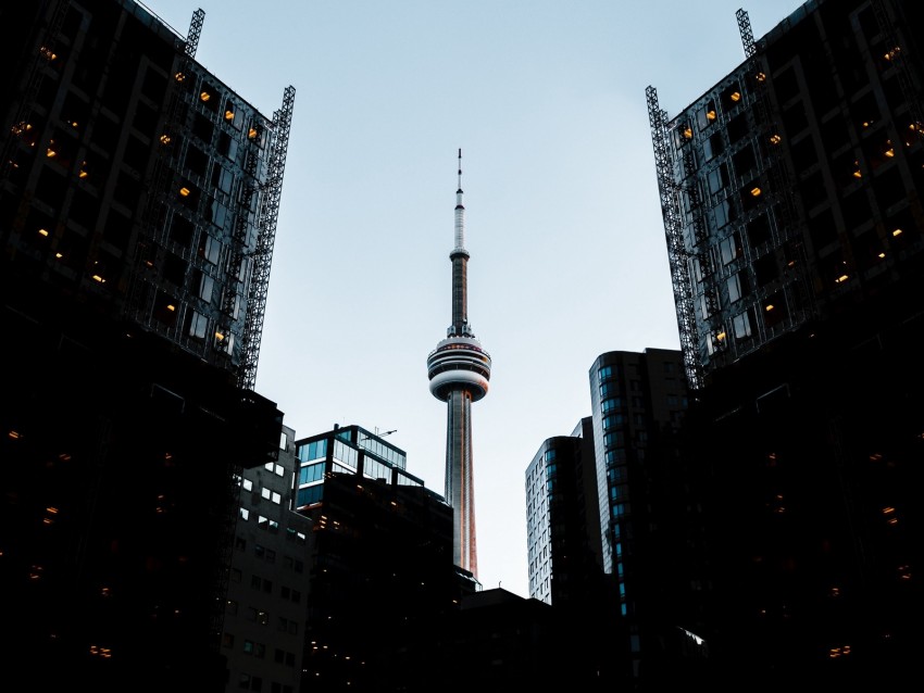 tower, buildings, architecture, city, dark