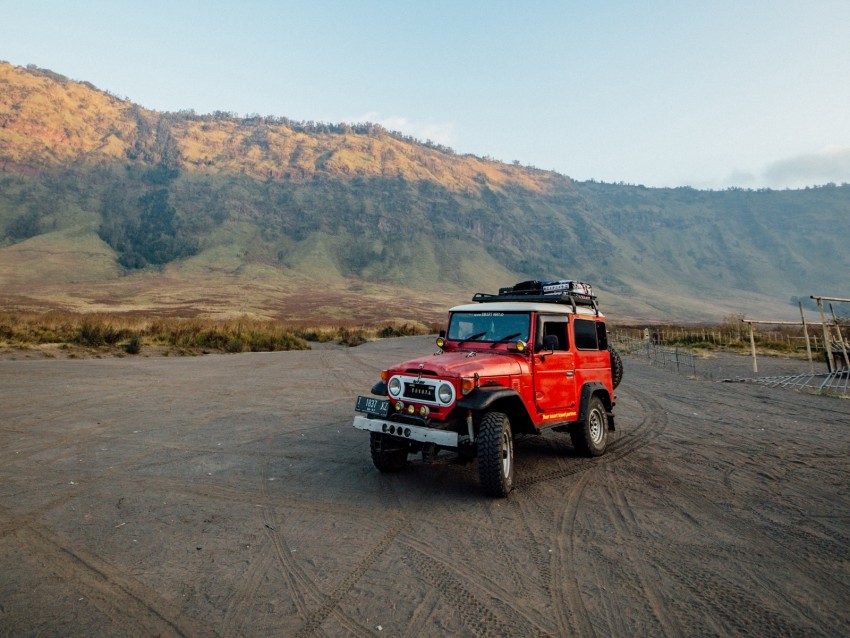 Toyota Land Cruiser Fj40 Toyota Car Suv Red Off-road Background