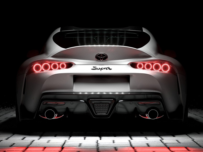 toyota supra, toyota, sportscar, white, rear view, backlight