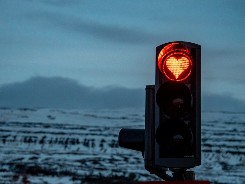 traffic light, heart, light, signal