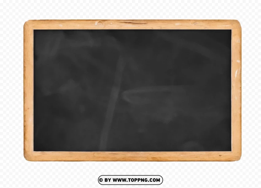 Blank Black Chalkboard On No PNG Transparent Background