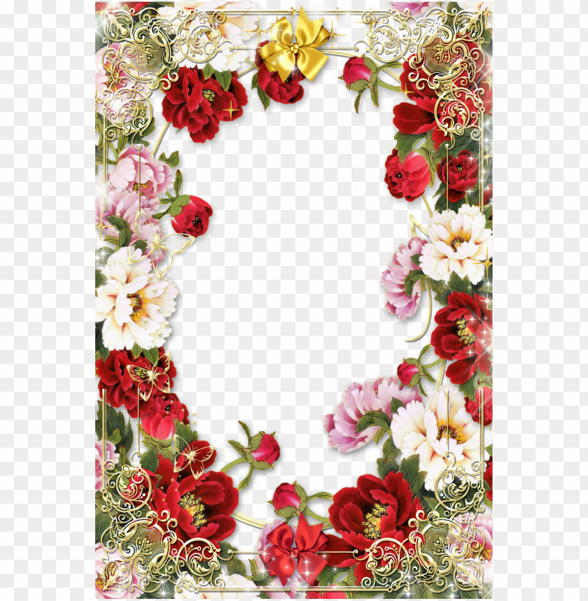 floral frame, decorative borders, red flowers, pink flowers, floral design, nature decoration, ornamental arrangement