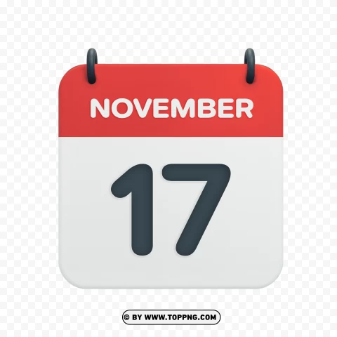 Hd Vector Icon November 17th Calendar Date PNG Transparent Background