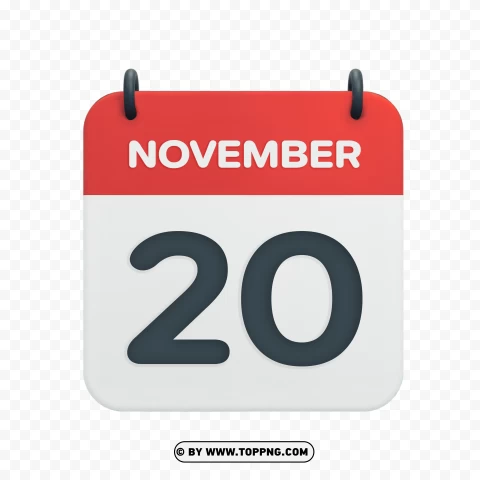 Hd Vector Icon November 20th Calendar Date PNG Transparent Background