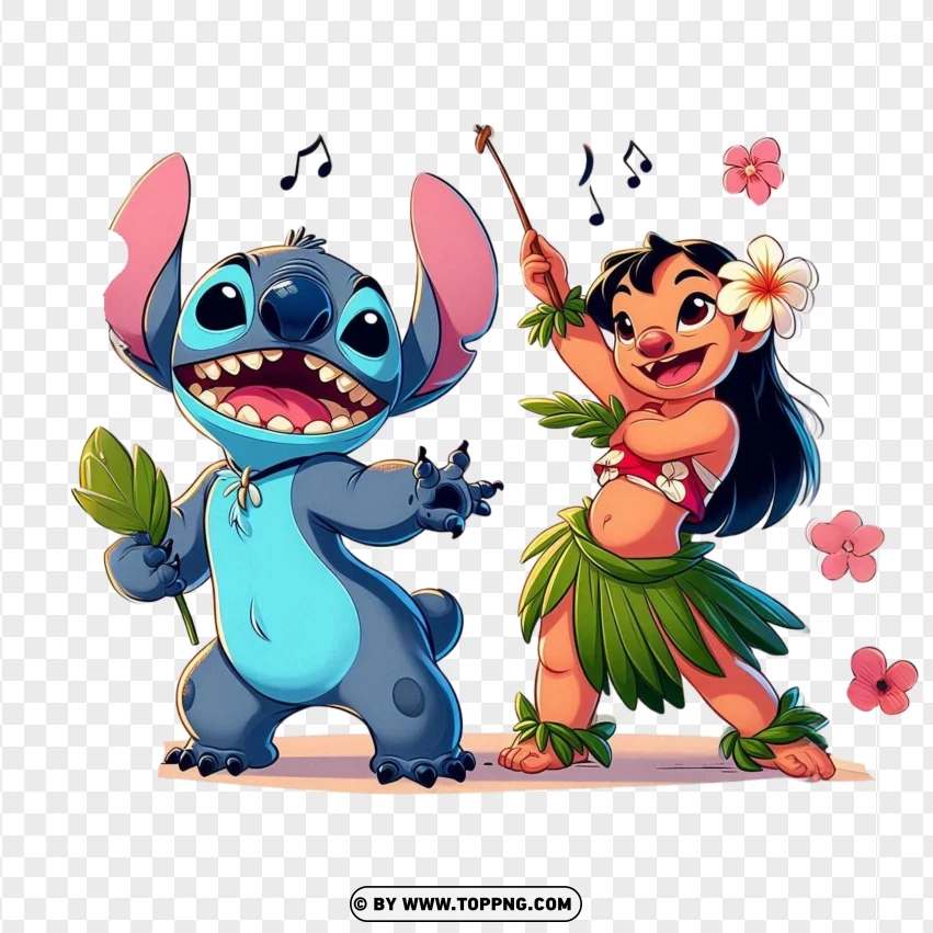 Lilo And Stitch Dancing PNG Transparent Background