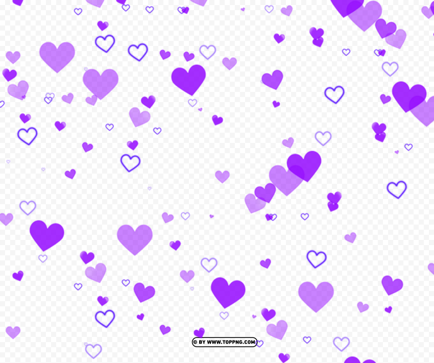 Purple Hearts Floating Hd PNG Transparent Background