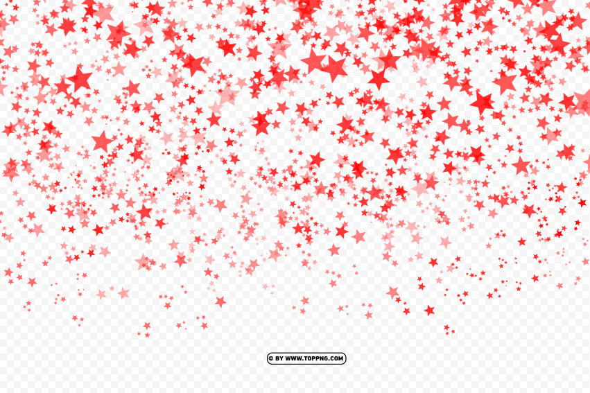 Red Confetti Star Free PNG Transparent Background