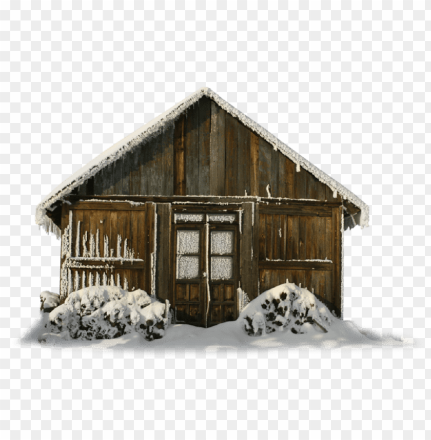 Winter Barn With Snow PNG Transparent Background