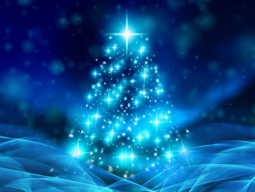 Tree Christmas New Year Glitter Sparks Background