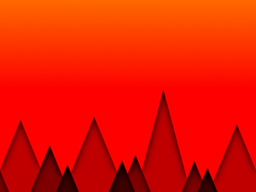 triangles, geometric, red, bright