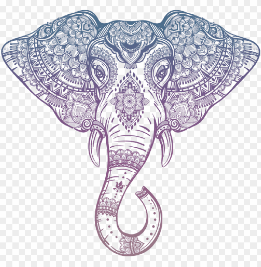 head outline, elephant head, person outline, rectangle outline, city outline, tribal