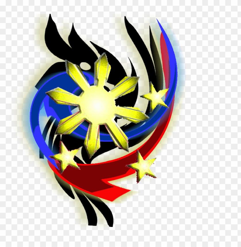 Tribal Philippine Flag Logo PNG Transparent Background