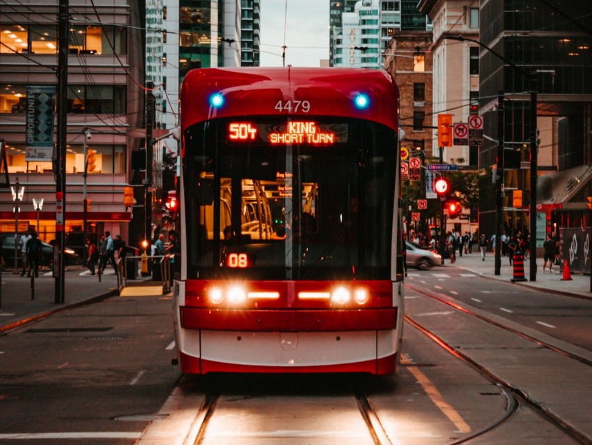 Trolleybus Rails Transport City Urban Background