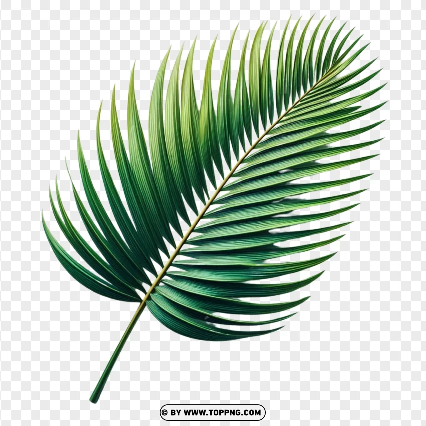 Tropical Green Palm Leaf PNG Transparent Background