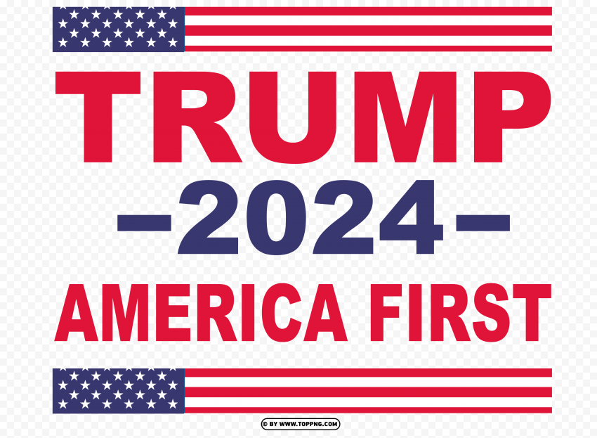 Trump 2024 America First PNG Transparent Background