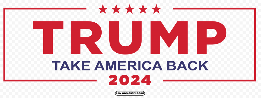 Trump 2024 Take America Back Campaign Logo PNG Transparent Background