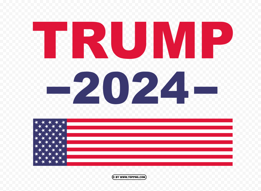 Trump 2024 Usa Flag PNG Transparent Background