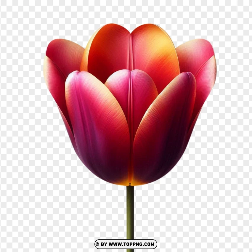 Natural Beautiful Tulip Flower Plant PNG Transparent Background